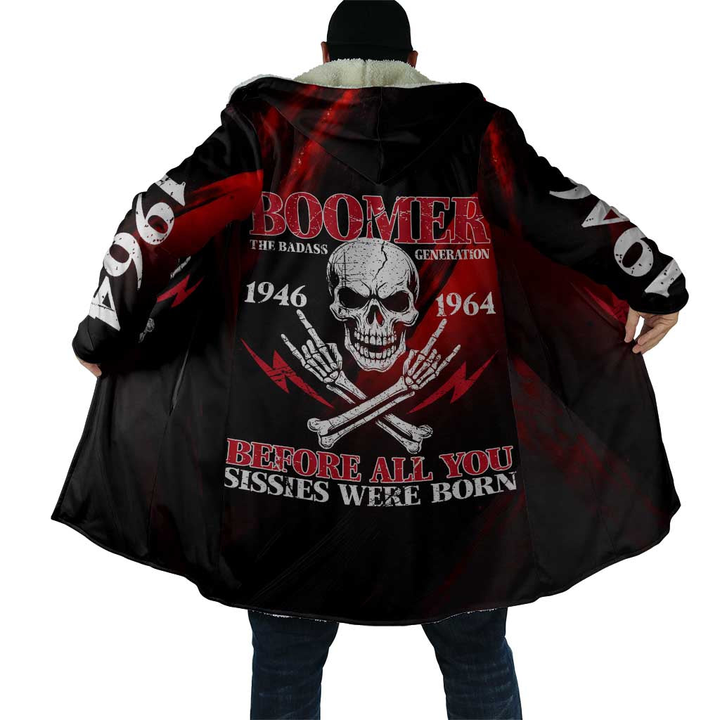 Boomer Generation Cloak with Skull Crossbones and Grunge Streak Pattern