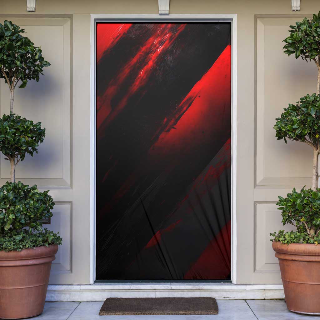 Boomer Generation Door Cover with Skull Crossbones and Grunge Streak Pattern