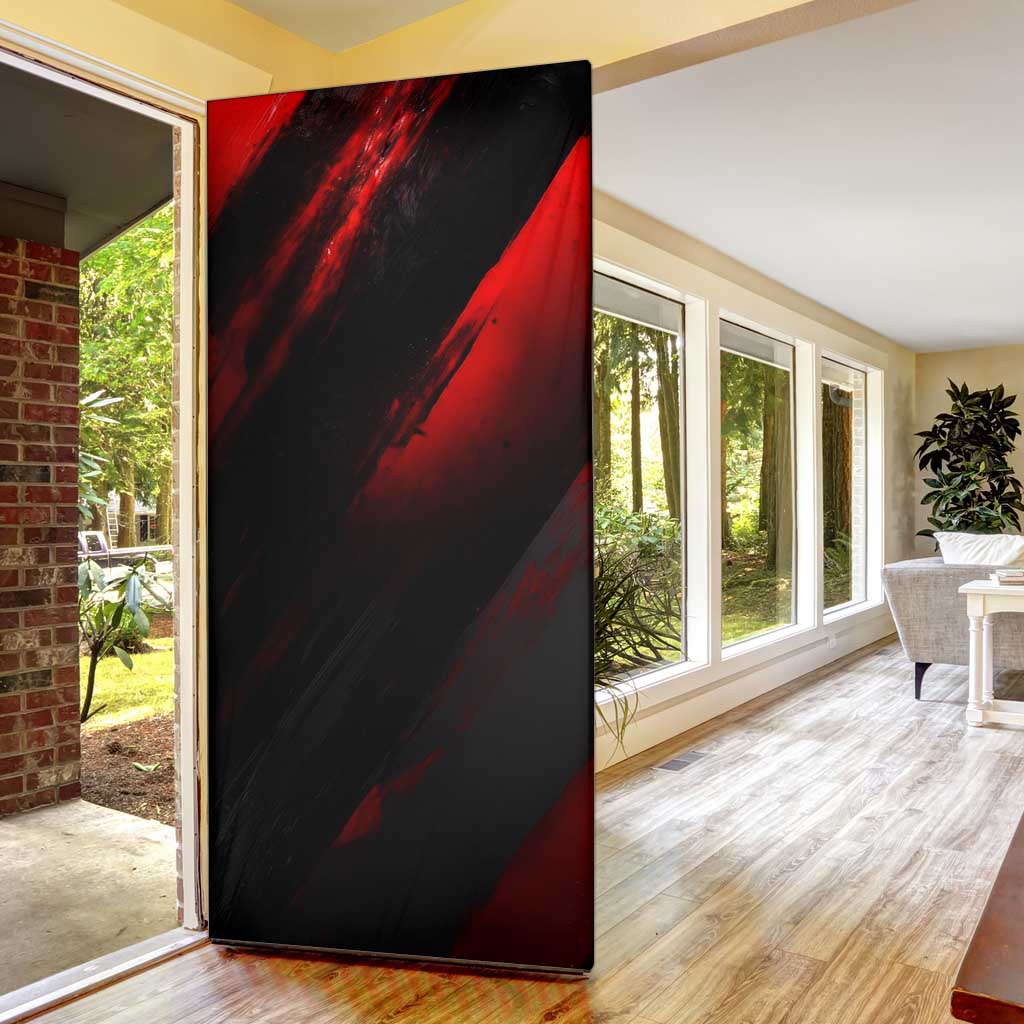 Boomer Generation Door Cover with Skull Crossbones and Grunge Streak Pattern