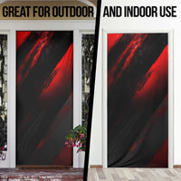 Boomer Generation Door Cover with Skull Crossbones and Grunge Streak Pattern