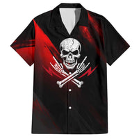 Boomer Generation Hawaiian Shirt with Skull Crossbones and Grunge Streak Pattern