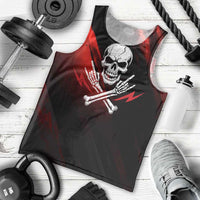 Boomer Generation Men Tank Top with Skull Crossbones and Grunge Streak Pattern