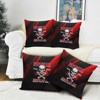 Boomer Generation Pillow Cover with Skull Crossbones and Grunge Streak Pattern