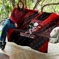 Boomer Generation Quilt with Skull Crossbones and Grunge Streak Pattern