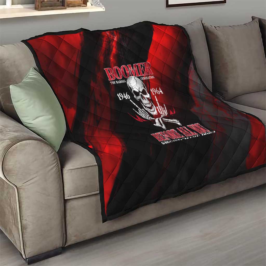 Boomer Generation Quilt with Skull Crossbones and Grunge Streak Pattern