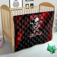 Boomer Generation Quilt with Skull Crossbones and Grunge Streak Pattern