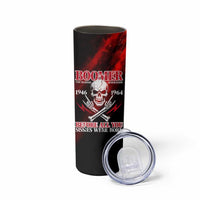 Boomer Generation Skinny Tumbler with Skull Crossbones and Grunge Streak Pattern