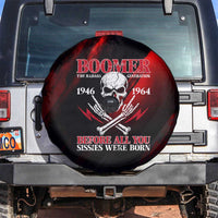 Boomer Generation Spare Tire Cover with Skull Crossbones and Grunge Streak Pattern