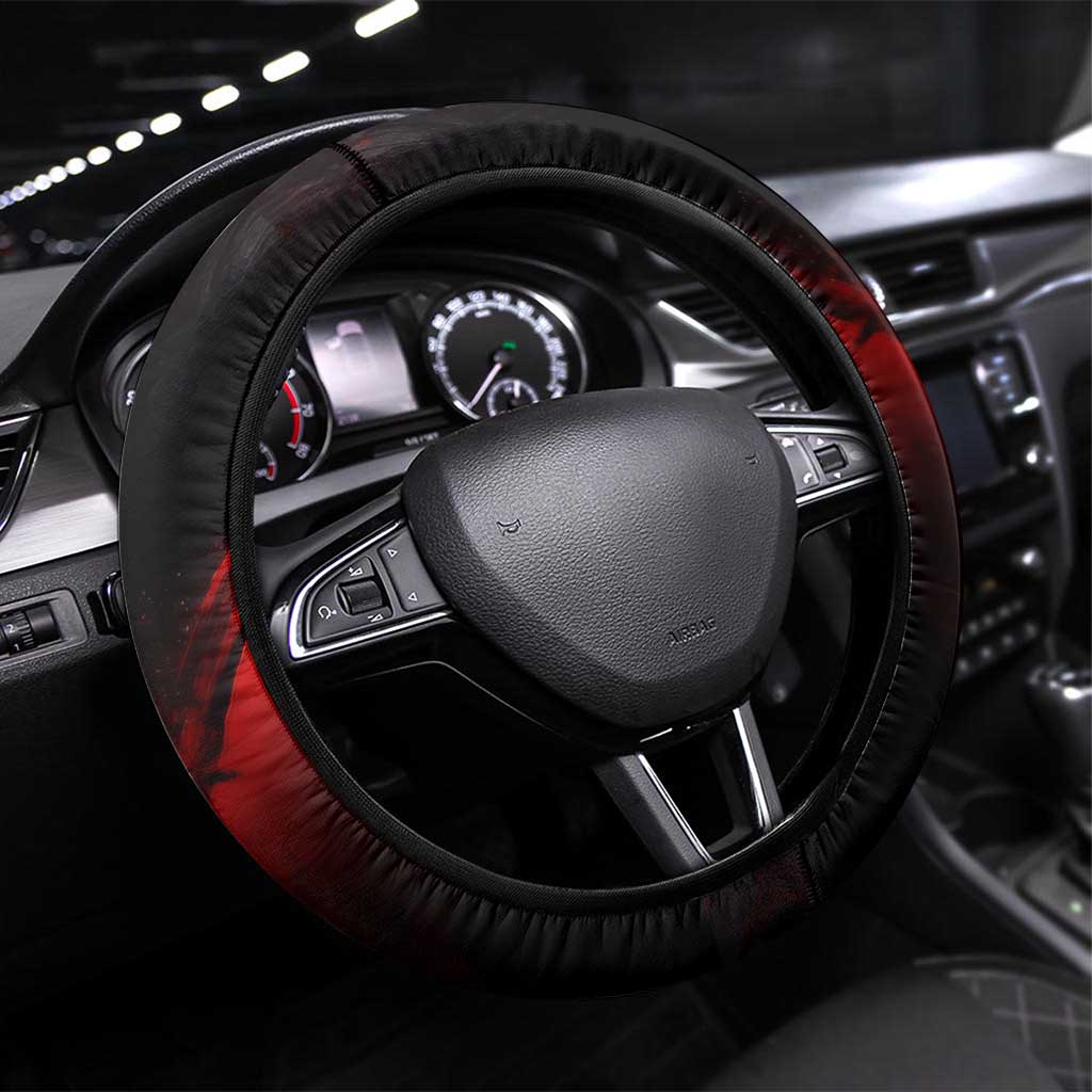 Boomer Generation Steering Wheel Cover with Skull Crossbones and Grunge Streak Pattern