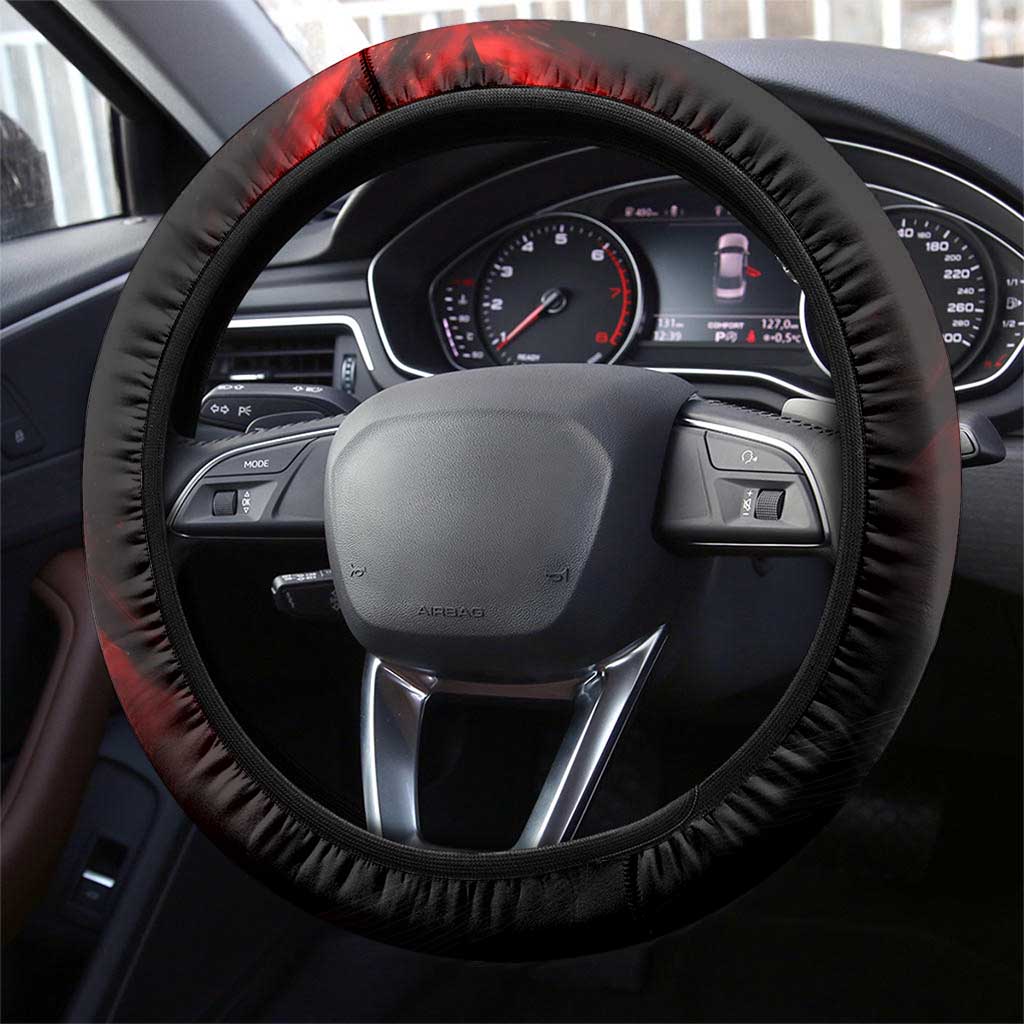 Boomer Generation Steering Wheel Cover with Skull Crossbones and Grunge Streak Pattern