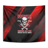 Boomer Generation Tapestry with Skull Crossbones and Grunge Streak Pattern