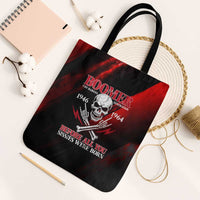 Boomer Generation Tote Bag with Skull Crossbones and Grunge Streak Pattern