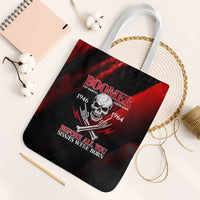 Boomer Generation Tote Bag with Skull Crossbones and Grunge Streak Pattern
