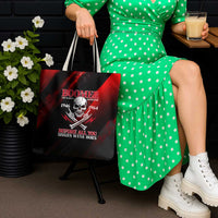 Boomer Generation Tote Bag with Skull Crossbones and Grunge Streak Pattern