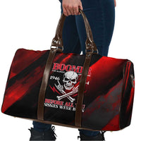 Boomer Generation Travel Bag with Skull Crossbones and Grunge Streak Pattern