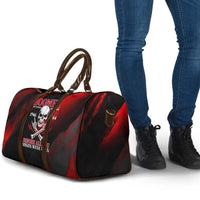 Boomer Generation Travel Bag with Skull Crossbones and Grunge Streak Pattern