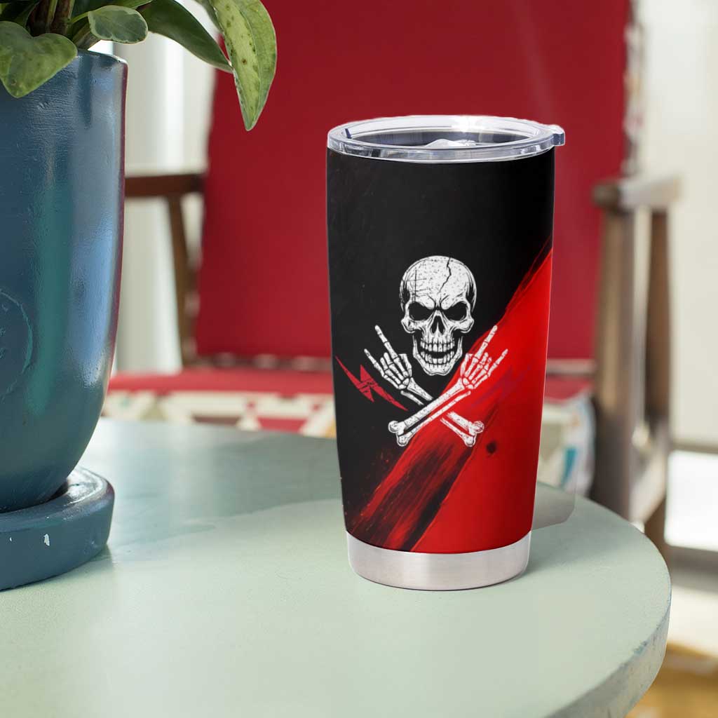 Boomer Generation Tumbler Cup with Skull Crossbones and Grunge Streak Pattern