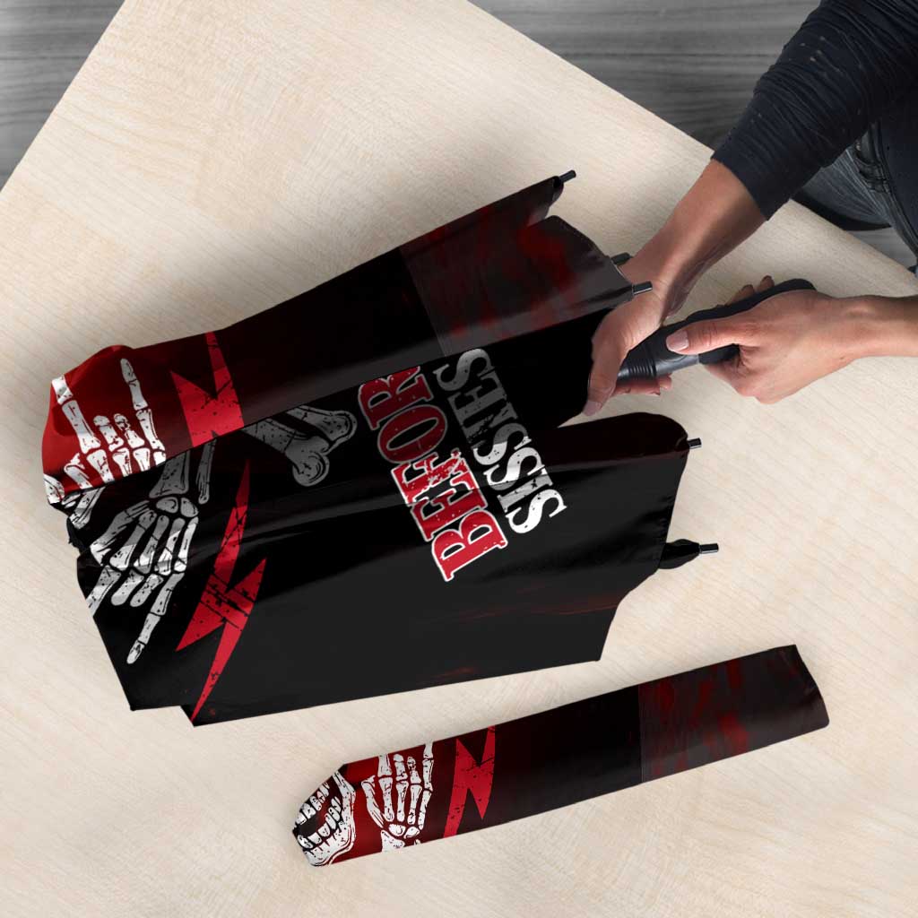 Boomer Generation Umbrella with Skull Crossbones and Grunge Streak Pattern