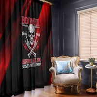 Boomer Generation Window Curtain with Skull Crossbones and Grunge Streak Pattern