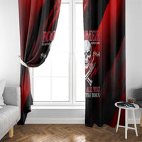 Boomer Generation Window Curtain with Skull Crossbones and Grunge Streak Pattern