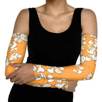 Chubby Duck Arm Sleeves Shocked White Ducks Cartoon Doodle Pattern