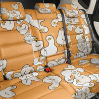 Chubby Duck Back Car Seat Cover Shocked White Ducks Cartoon Doodle Pattern