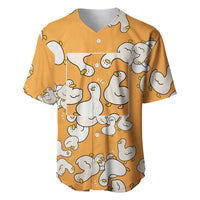 Chubby Duck Baseball Jersey Shocked White Ducks Cartoon Doodle Pattern