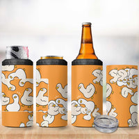 Chubby Duck 4 in 1 Can Cooler Tumbler Shocked White Ducks Cartoon Doodle Pattern
