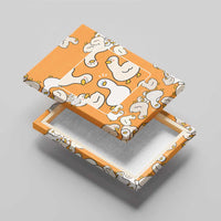 Chubby Duck Canvas Wall Art Shocked White Ducks Cartoon Doodle Pattern