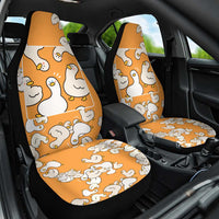 Chubby Duck Car Seat Cover Shocked White Ducks Cartoon Doodle Pattern