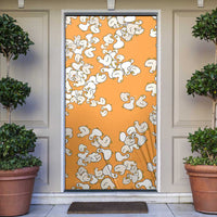 Chubby Duck Door Cover Shocked White Ducks Cartoon Doodle Pattern