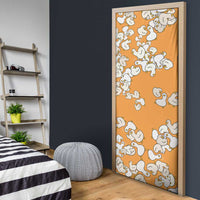 Chubby Duck Door Cover Shocked White Ducks Cartoon Doodle Pattern