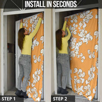 Chubby Duck Door Cover Shocked White Ducks Cartoon Doodle Pattern