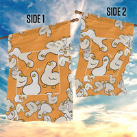 Chubby Duck Garden Flag Shocked White Ducks Cartoon Doodle Pattern