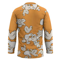 Chubby Duck Hockey Jersey Shocked White Ducks Cartoon Doodle Pattern