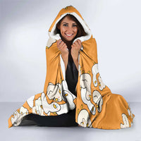 Chubby Duck Hooded Blanket Shocked White Ducks Cartoon Doodle Pattern