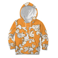 Chubby Duck Kid Hoodie Shocked White Ducks Cartoon Doodle Pattern