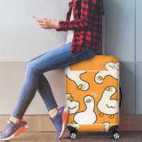 Chubby Duck Luggage Cover Shocked White Ducks Cartoon Doodle Pattern