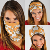 Chubby Duck Neck Gaiter Shocked White Ducks Cartoon Doodle Pattern