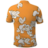 Chubby Duck Polo Shirt Shocked White Ducks Cartoon Doodle Pattern