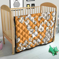 Chubby Duck Quilt Shocked White Ducks Cartoon Doodle Pattern