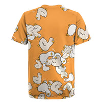Chubby Duck Rugby Jersey Shocked White Ducks Cartoon Doodle Pattern