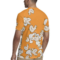Chubby Duck Rugby Jersey Shocked White Ducks Cartoon Doodle Pattern