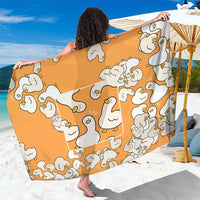 Chubby Duck Sarong Shocked White Ducks Cartoon Doodle Pattern