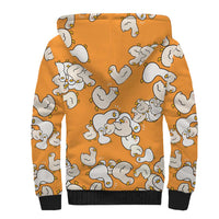 Chubby Duck Sherpa Hoodie Shocked White Ducks Cartoon Doodle Pattern