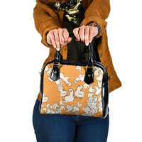 Chubby Duck Shoulder Handbag Shocked White Ducks Cartoon Doodle Pattern