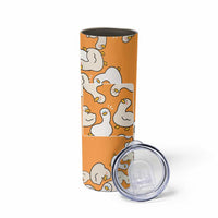 Chubby Duck Skinny Tumbler Shocked White Ducks Cartoon Doodle Pattern