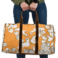 Chubby Duck Travel Bag Shocked White Ducks Cartoon Doodle Pattern