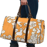 Chubby Duck Travel Bag Shocked White Ducks Cartoon Doodle Pattern