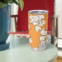Chubby Duck Tumbler Cup Shocked White Ducks Cartoon Doodle Pattern